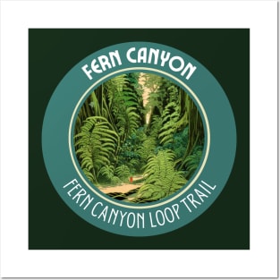 Green Fern Canyon Hike Trail Camping and Hiking Lovers Posters and Art